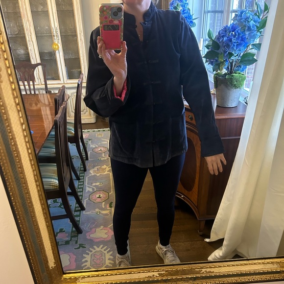 Shanghai Tang Size small women’s leather navy beautiful!!! Coat - Picture 14 of 16